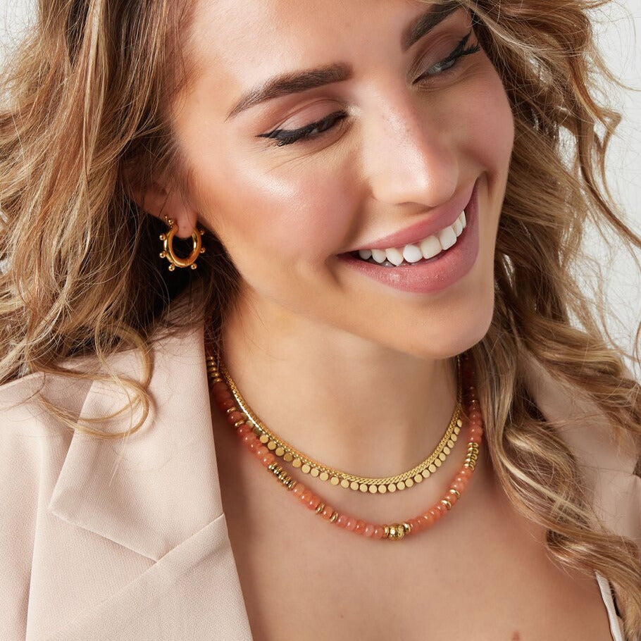 French Riviera | Aurélie -brass-embellished surgical steel chain