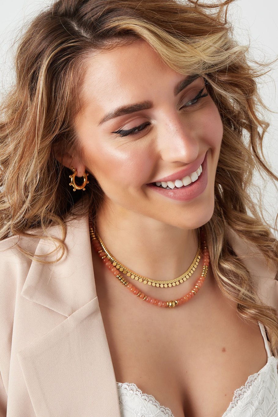 French Riviera | Aurélie -brass-embellished surgical steel chain