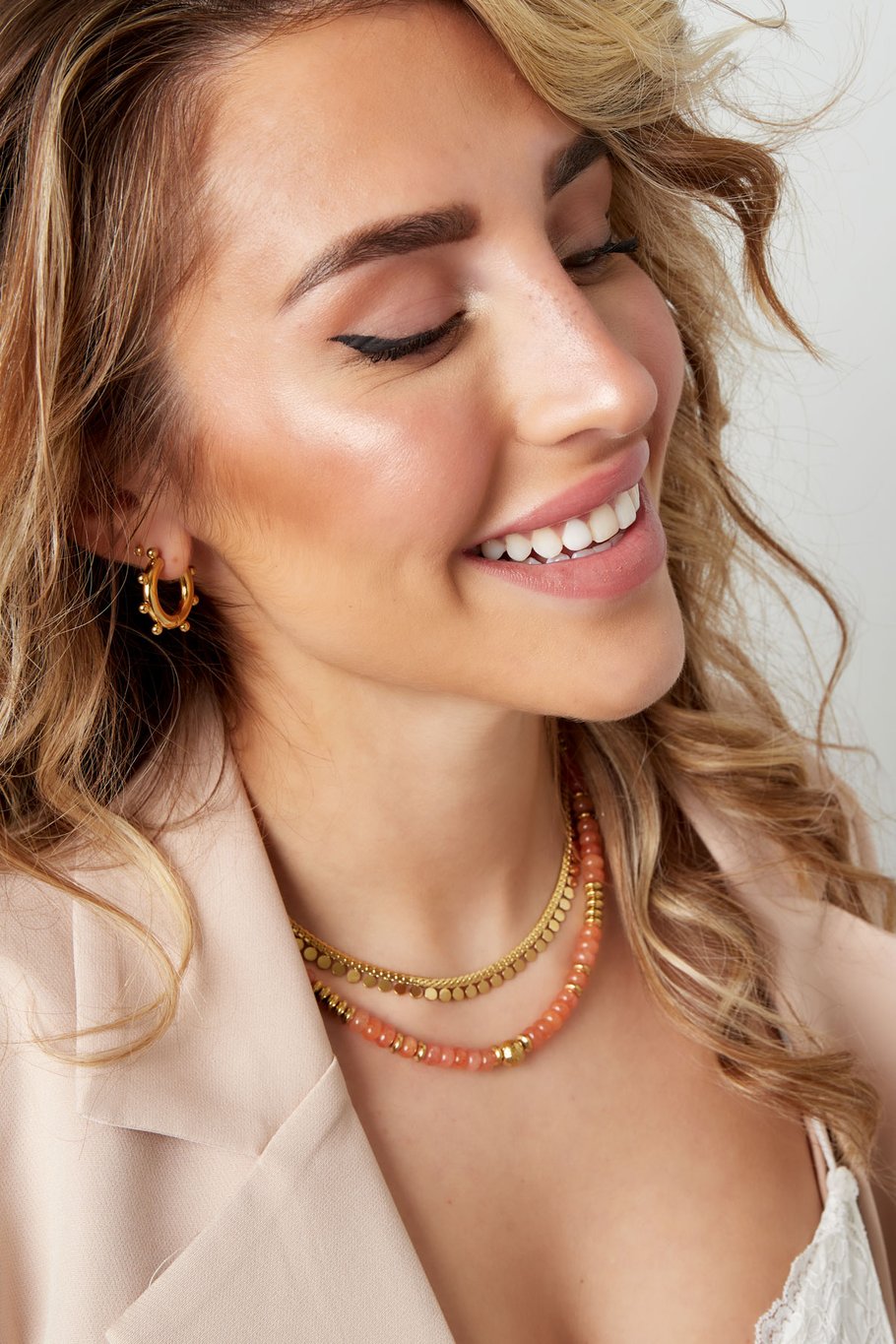 French Riviera | Aurélie -brass-embellished surgical steel chain