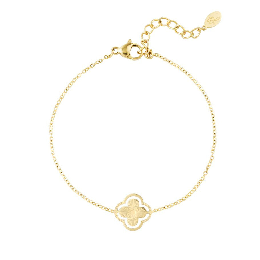 French Riviera | Marcelline lucky clover surgical steel bracelet (gold)
