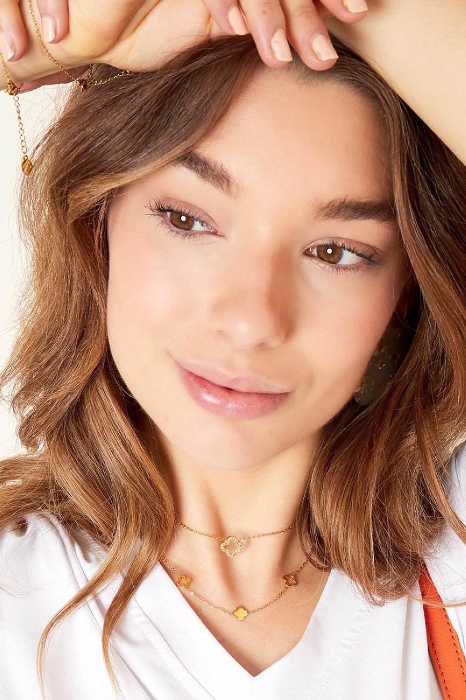 French Riviera | Fortune clover surgical steel necklace (gold)