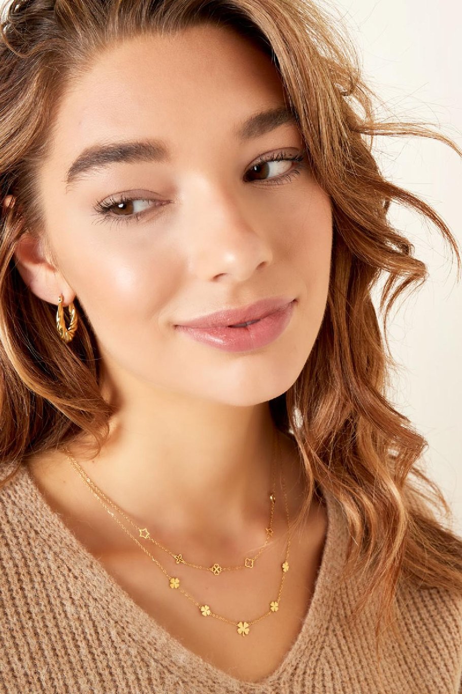 French Riviera | Félicité – lucky clover surgical steel necklace (gold)