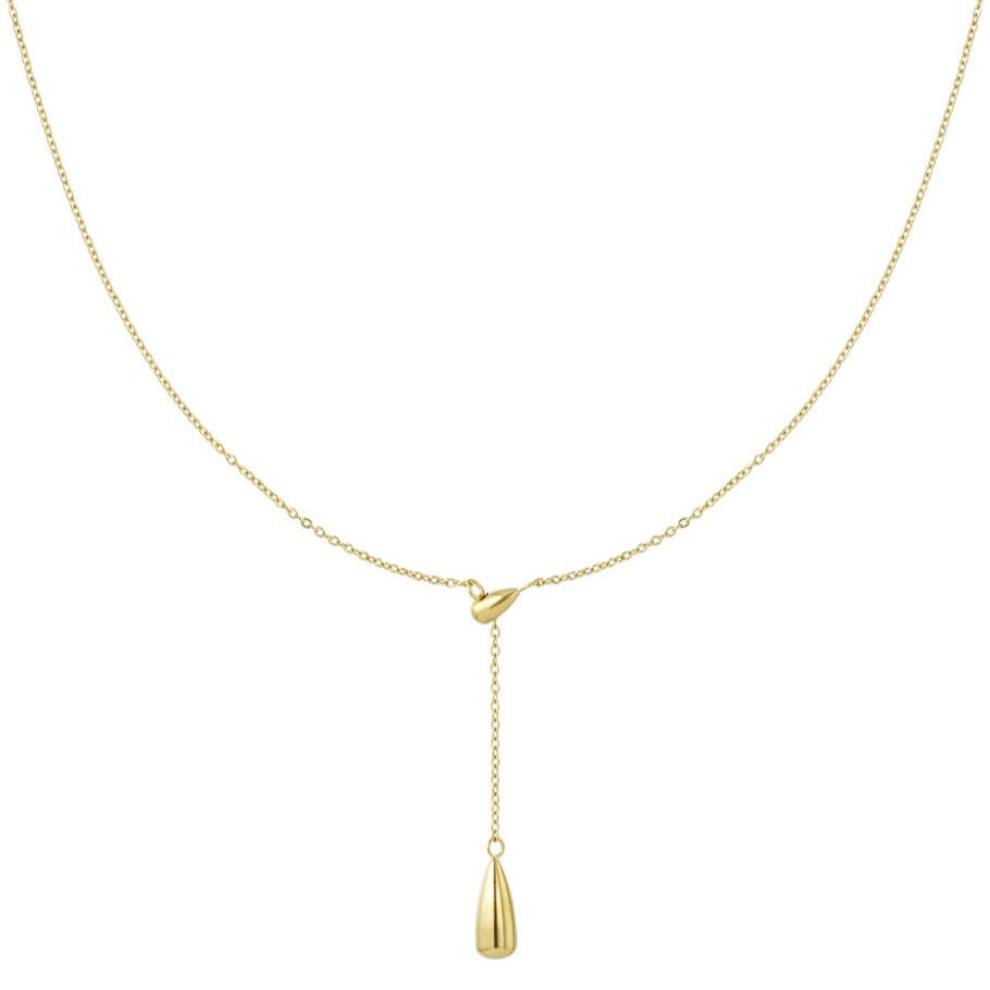 French Riviera | Pure Drop – surgical steel drop pendant necklace (gold)