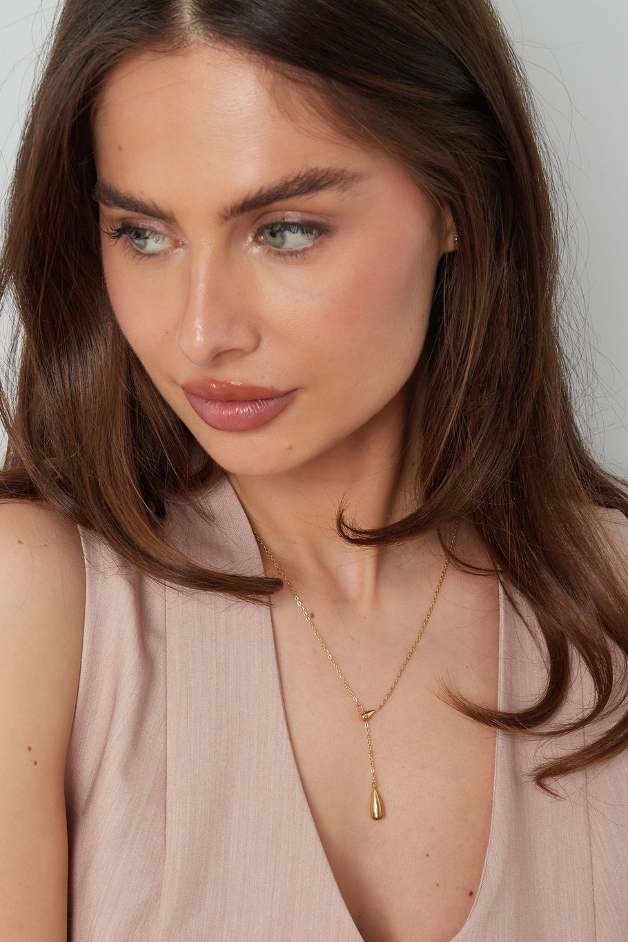 French Riviera | Pure Drop – surgical steel drop pendant necklace (gold)