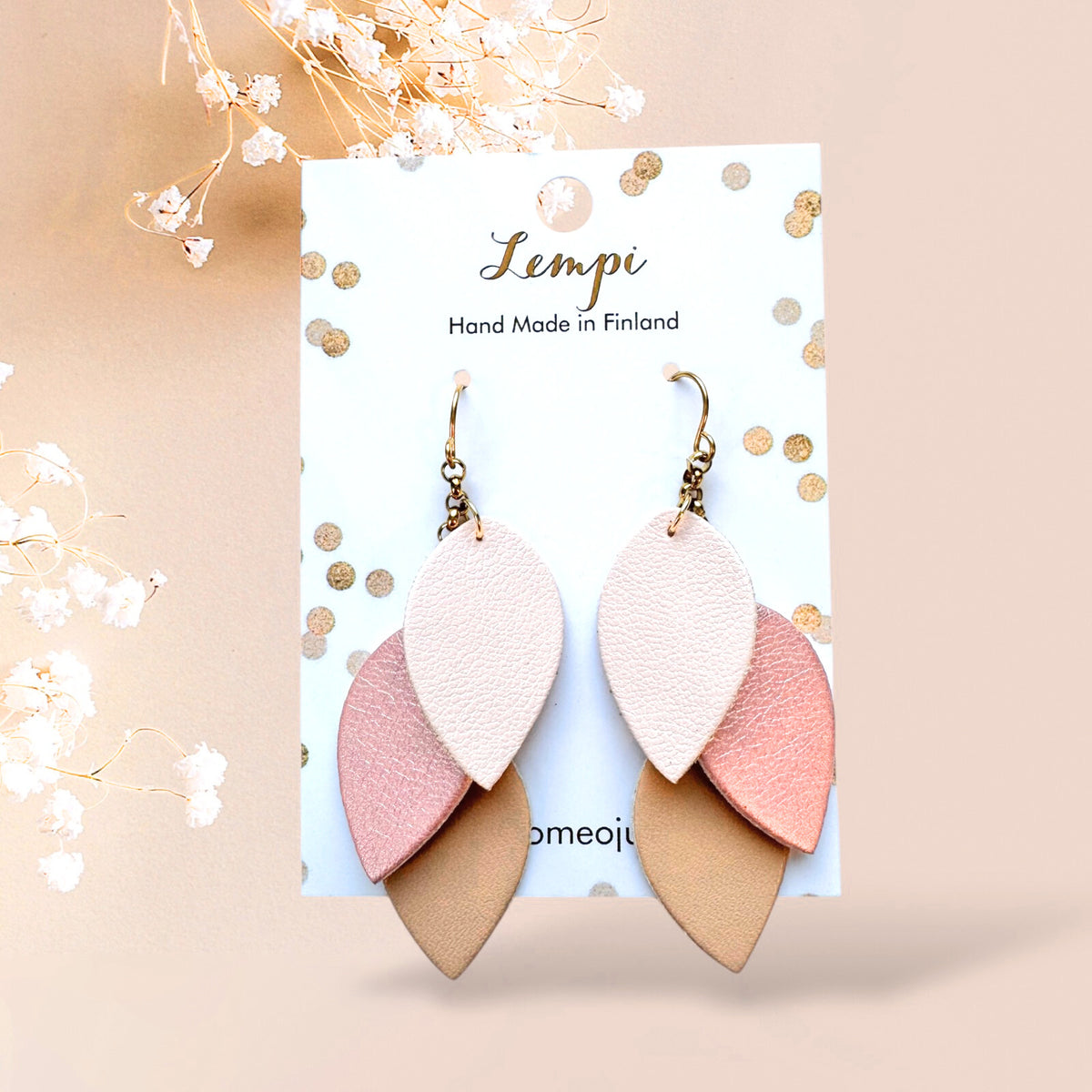 LEMPI® earrings, Little Grain (powder shades)