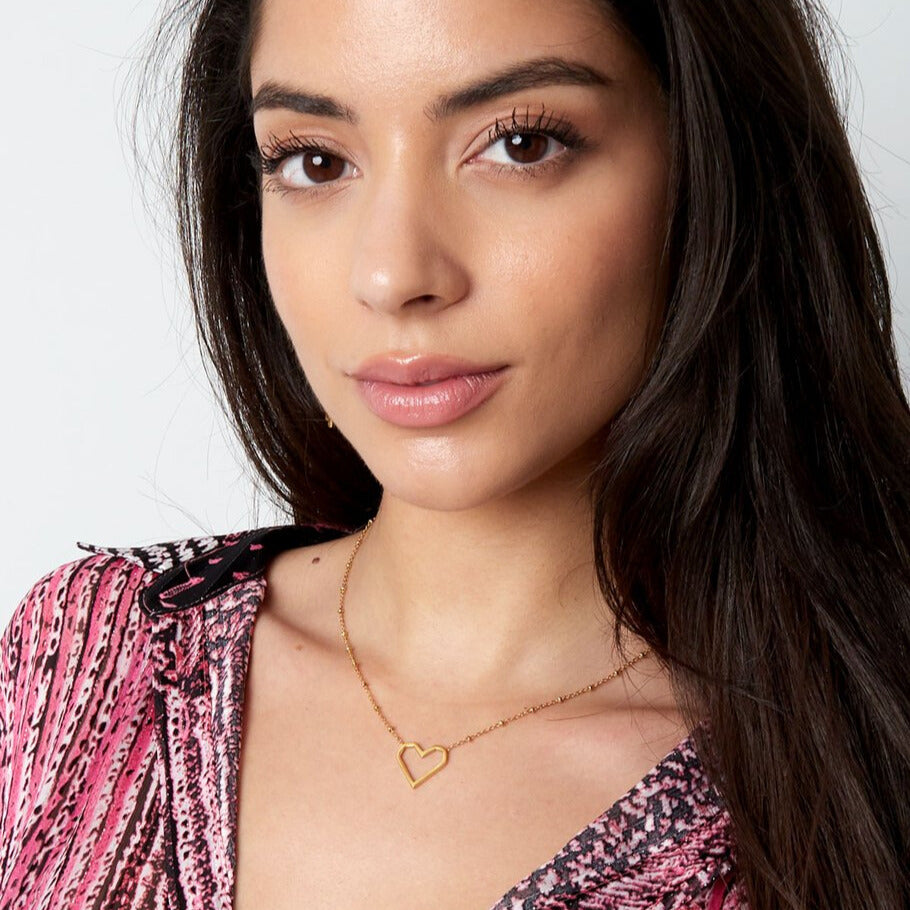 French Riviera | Amour Line – heart necklace (silver)