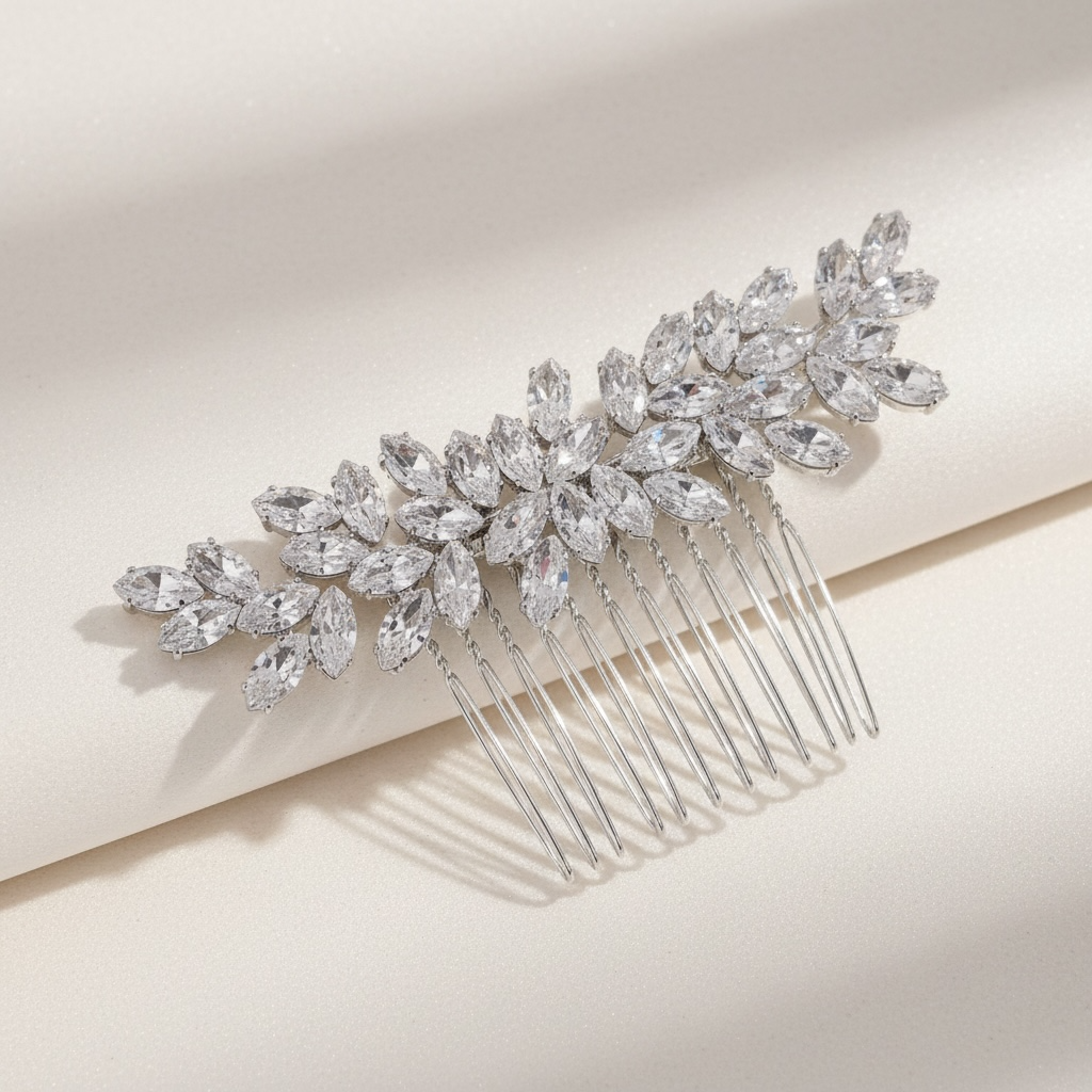 ROMANCE | Arianna silver-tone clear stone bun decoration