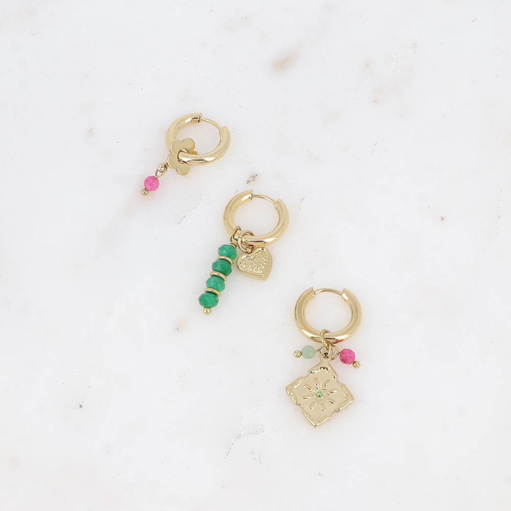 BOHM PARIS | Amicia – 3-piece earring set (clear, gold)