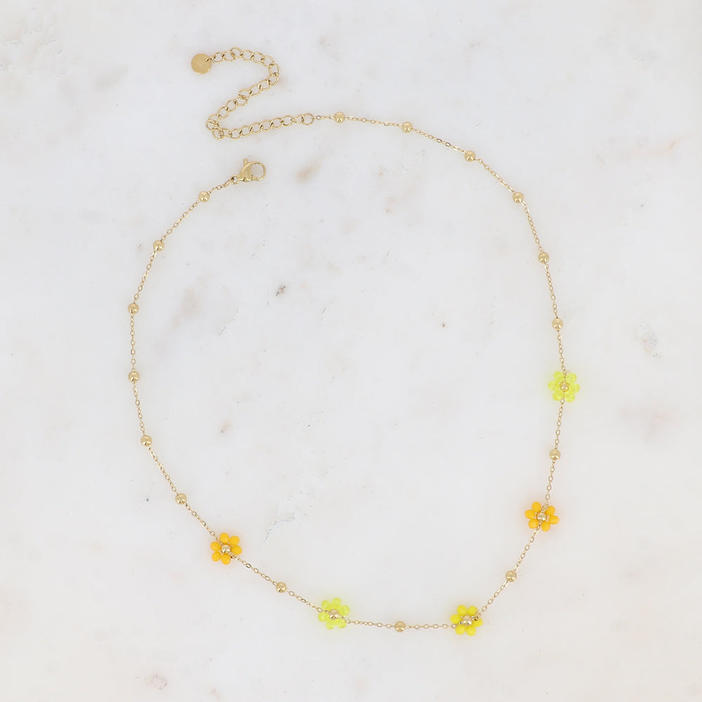 BOHM PARIS | Collier Soleil Bloom Line – keltainen kukkakaulakoru