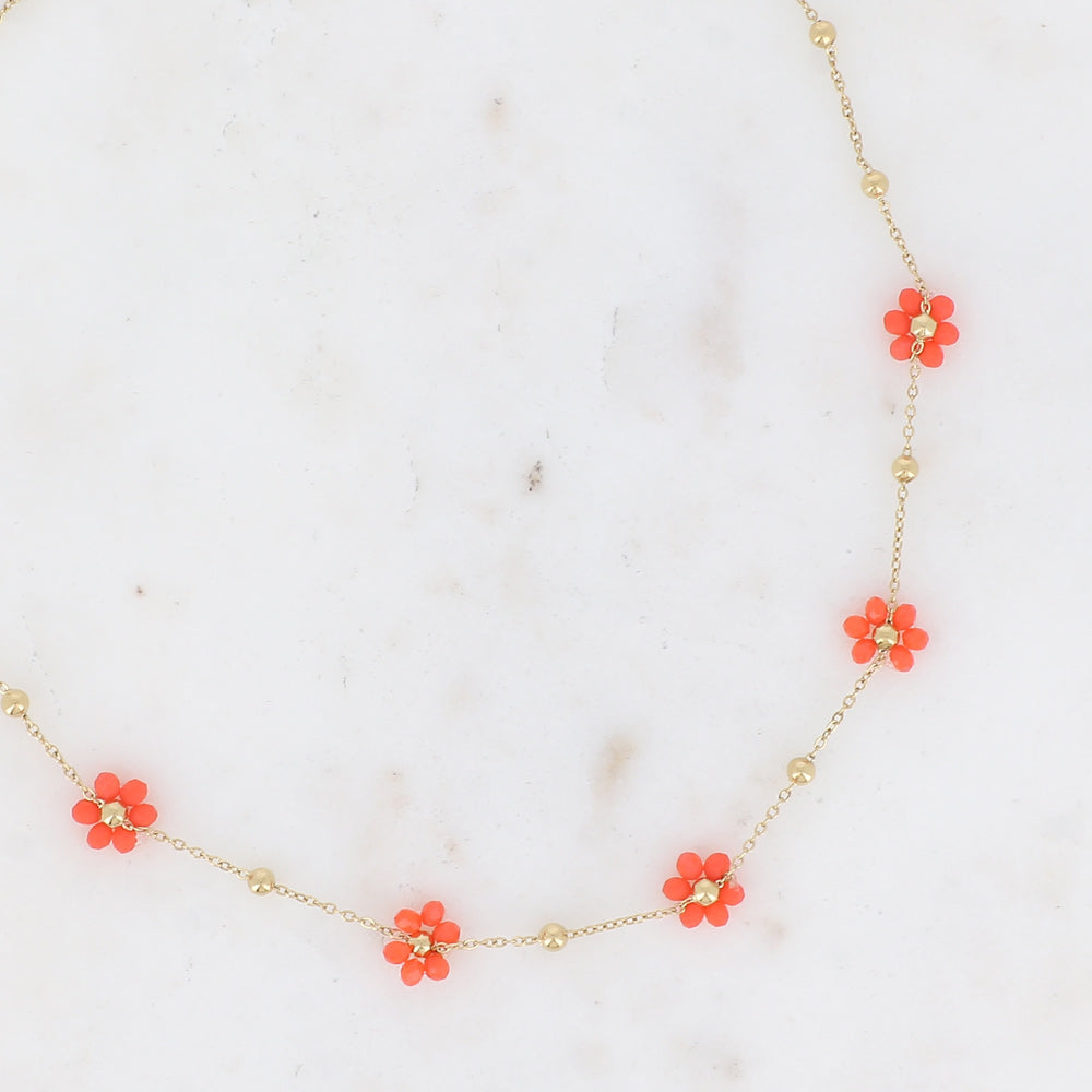 BOHM PARIS | Collier Corail Bloom Line – oranssi kukkakaulakoru