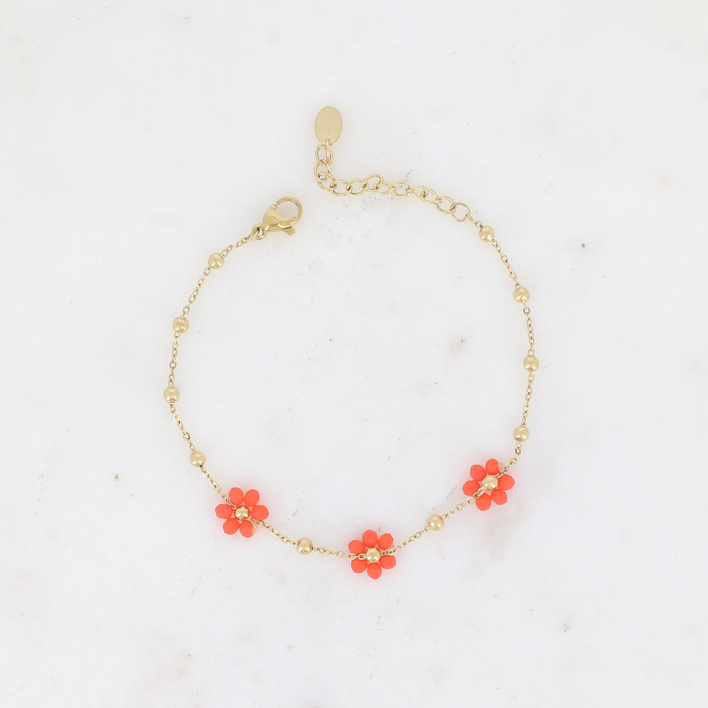 BOHM PARIS | Bracelet Corail Bloom – oranssi kukkarannekoru