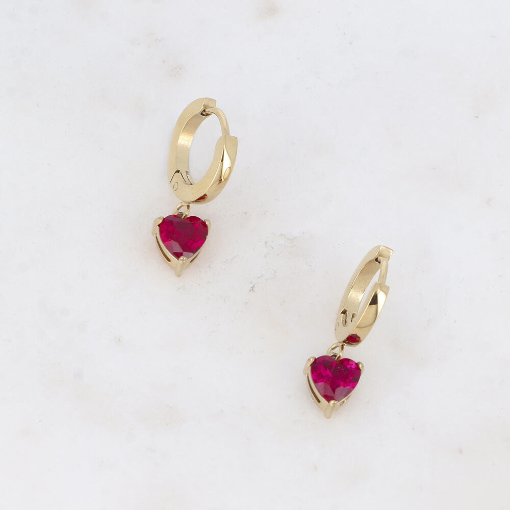BOHM PARIS | Boucles Amour -korvakorut (punainen sydän)