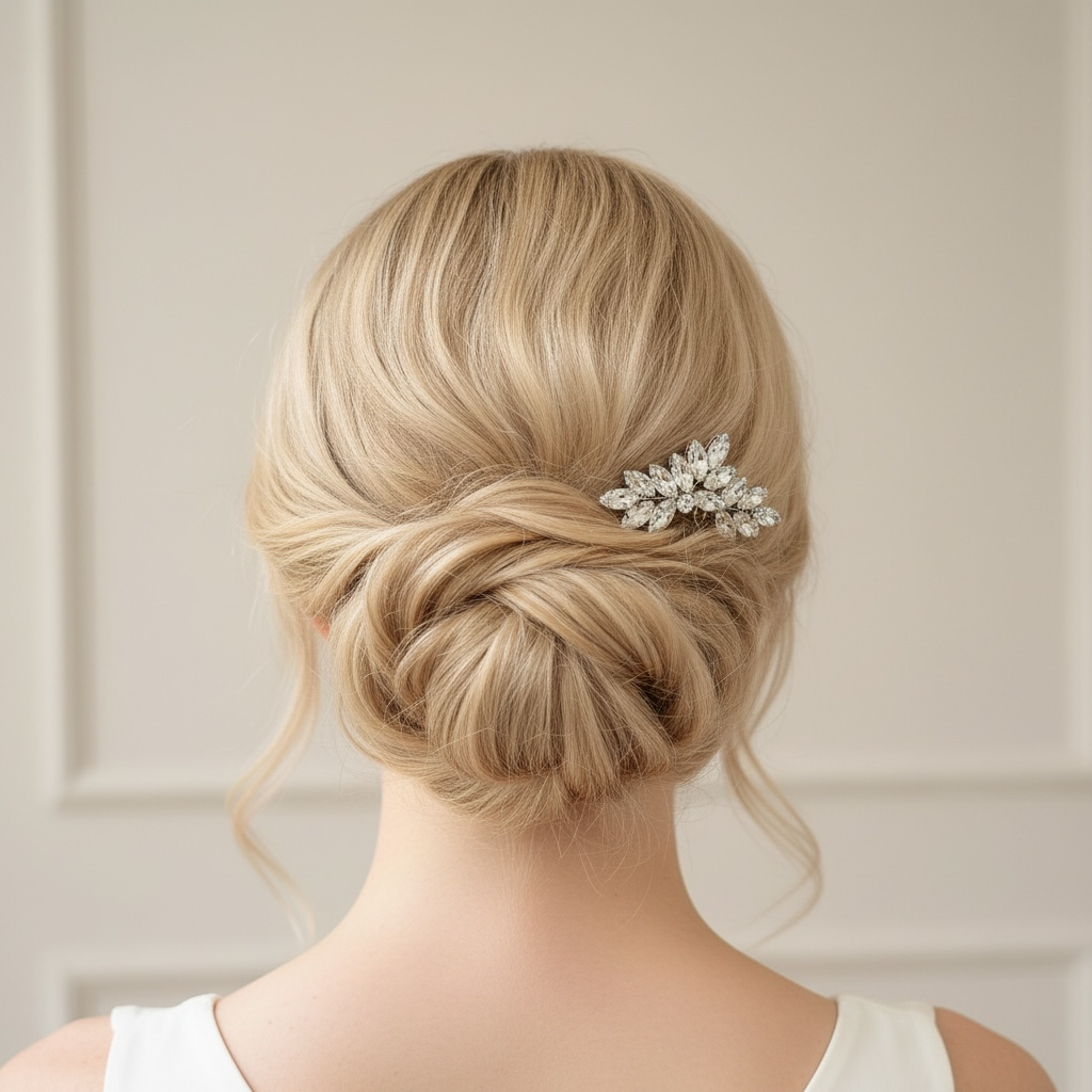 Hair ornament, ROMANCE | Diana gold-toned bow ornament