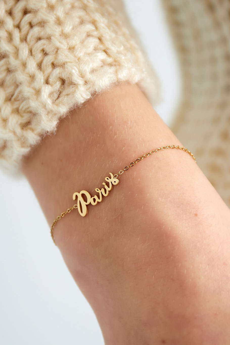 FRENCH RIVIERA | Paris Amour chain-like surgical steel bracelet (gold)
