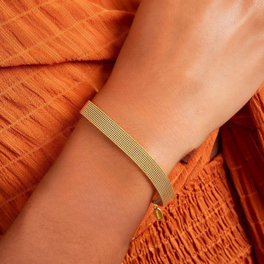 FRENCH RIVIERA | Élodie Mesh simple surgical steel bracelet