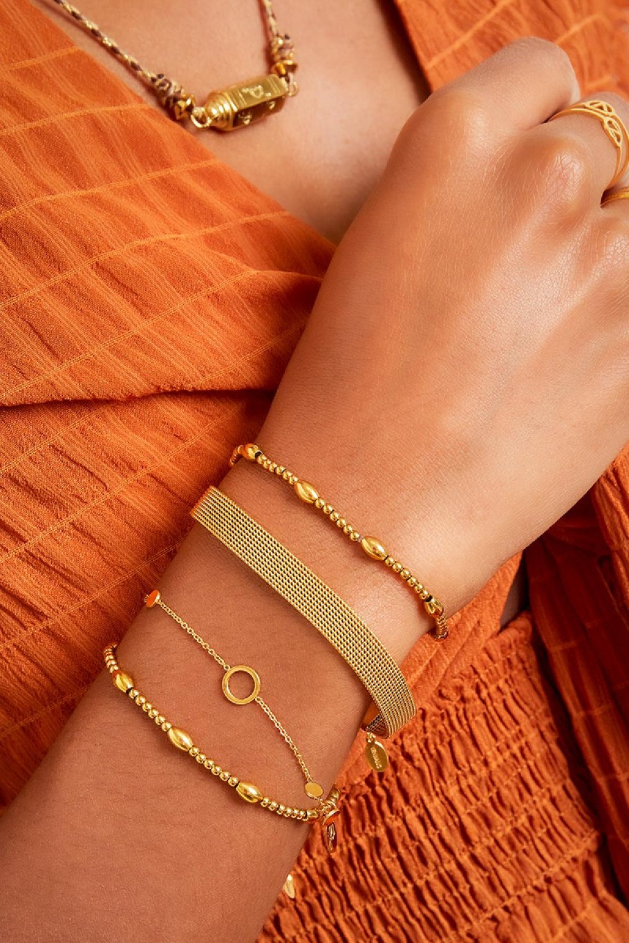 FRENCH RIVIERA | Élodie Mesh simple surgical steel bracelet