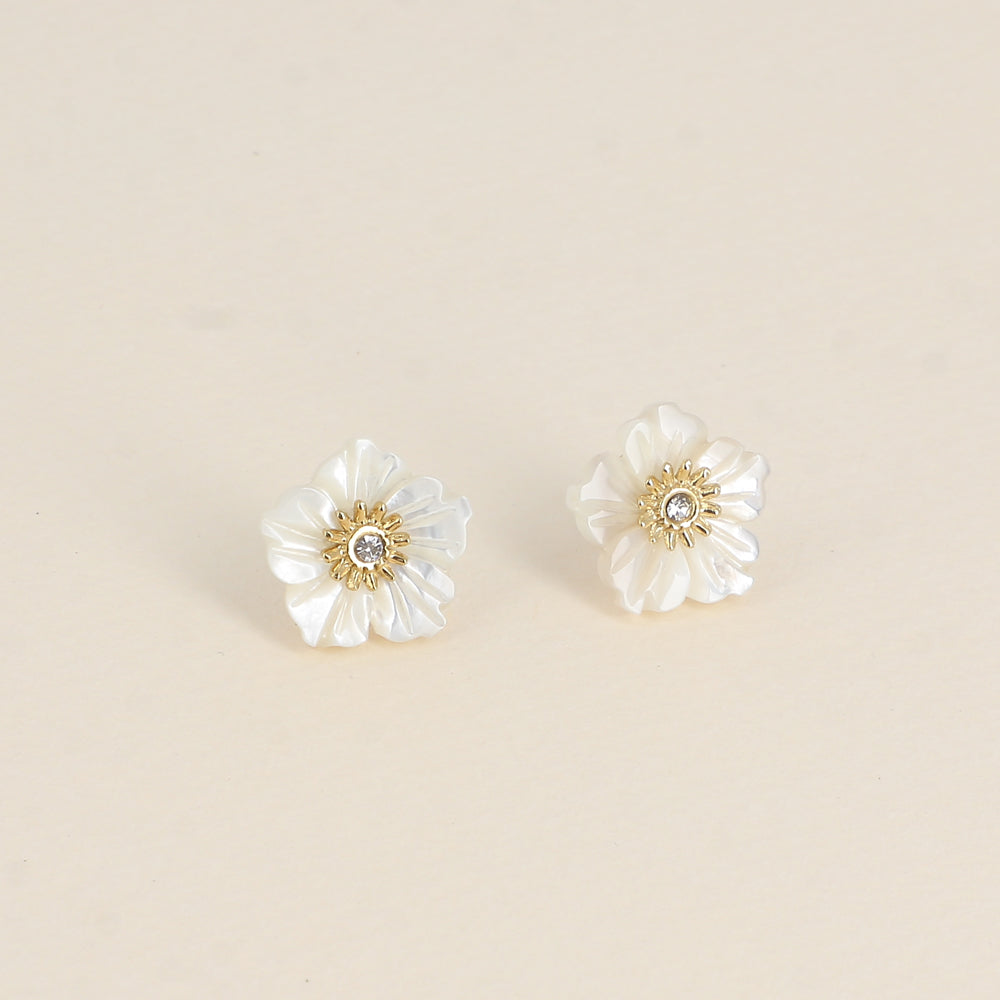 BOHM PARIS | Boucles Corail Bloom – orange stud earrings