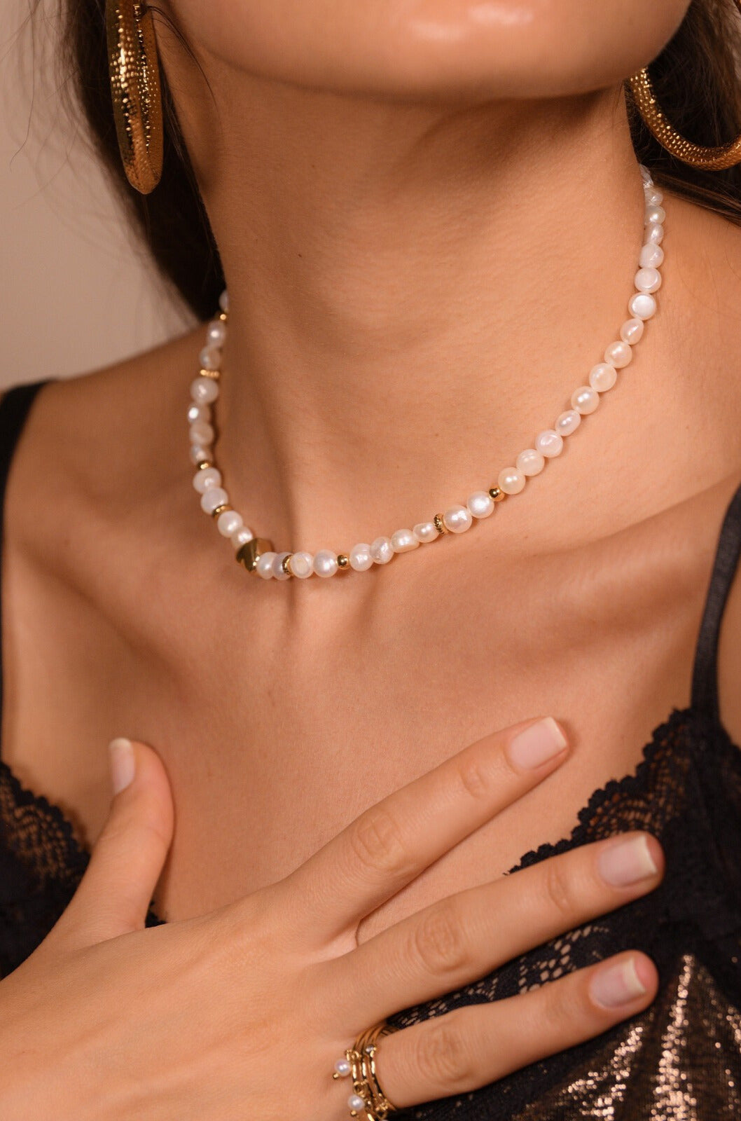FRENCH RIVIERA | Sirena surgical steel pearl necklace