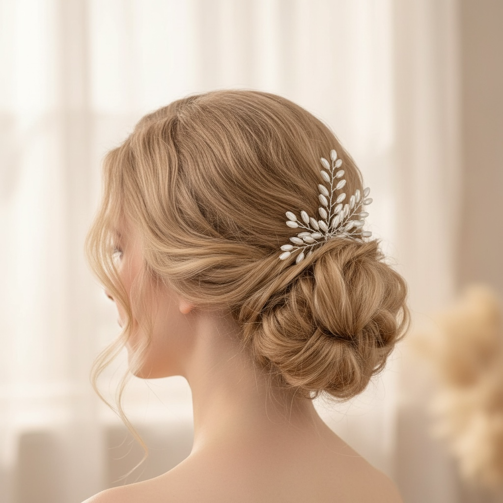 Hair ornament|ROMANCE, Emily -silver-colored hair ornament with pearl