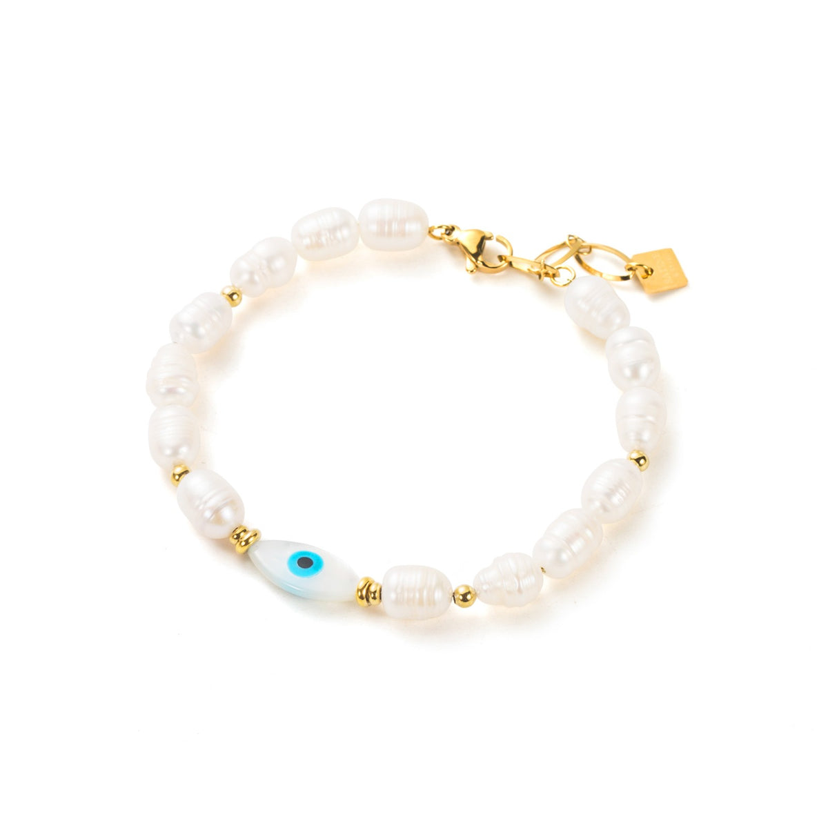 FRENCH RIVIERA | Matí pearl bracelet with protective eye