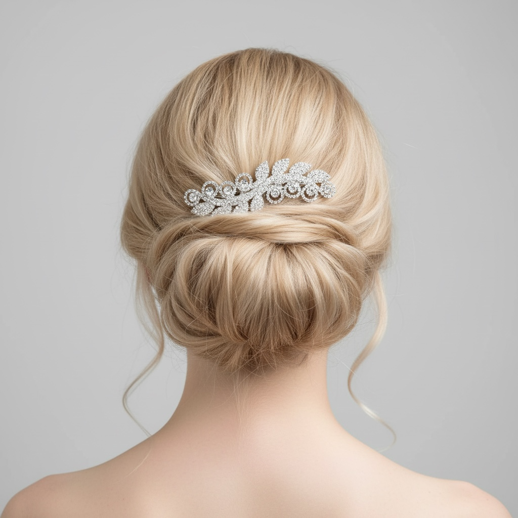 ROMANCE Classic Crystal Headpiece hopeanvärinen hiuskoriste – kristallikoriste kampaukseen.