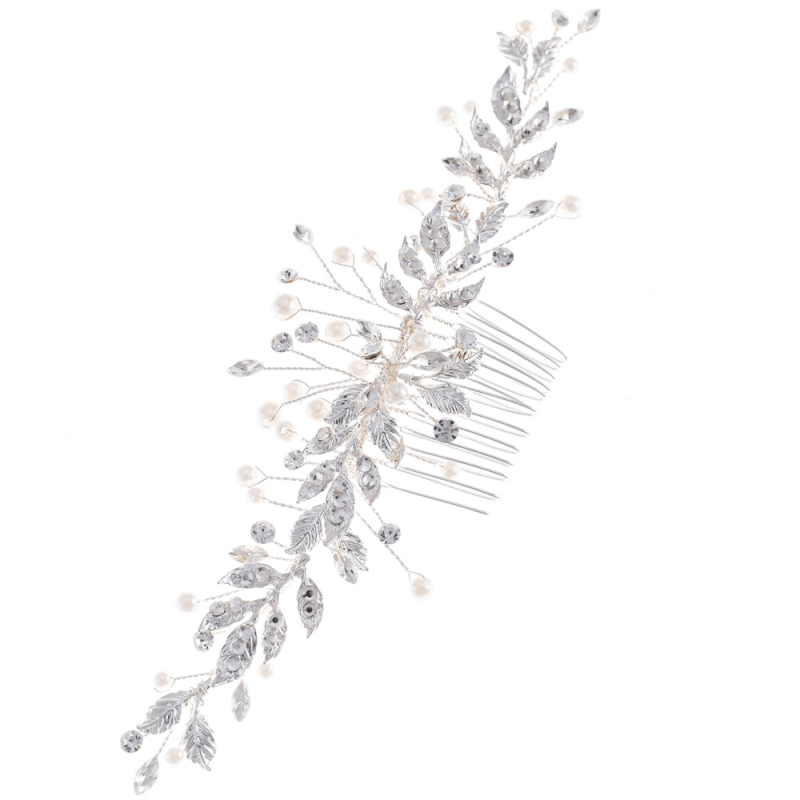 ATHENA BRIDAL | Rénee pearl-embellished hair accessory (silver)