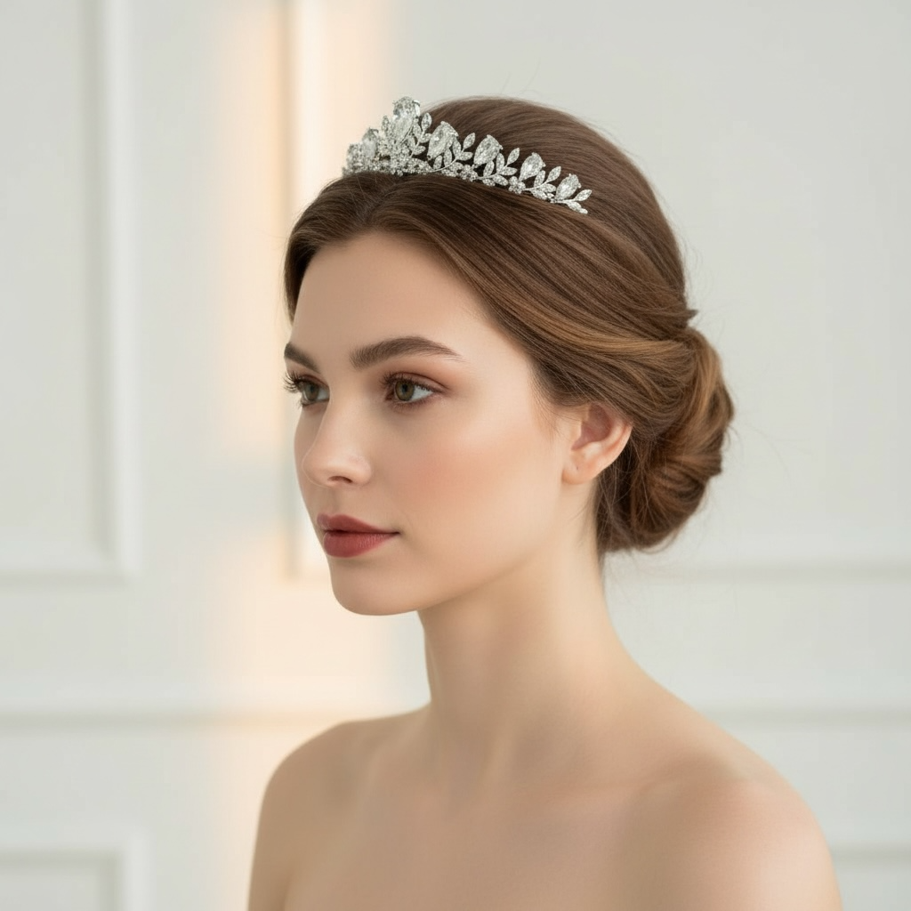 ROMANCE | Isabelle – silver-colored tiara with bright stones
