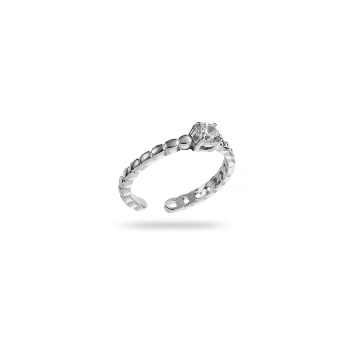 FRENCH RIVIERA | Margaux stone ring in surgical steel (silver)