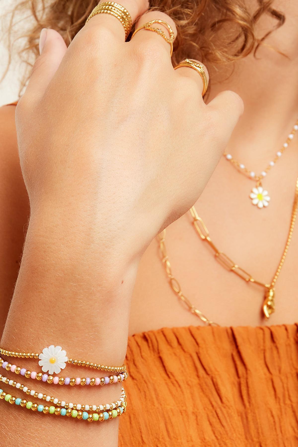 FRENCH RIVIERA | San Francisco surgical steel bracelet with flower