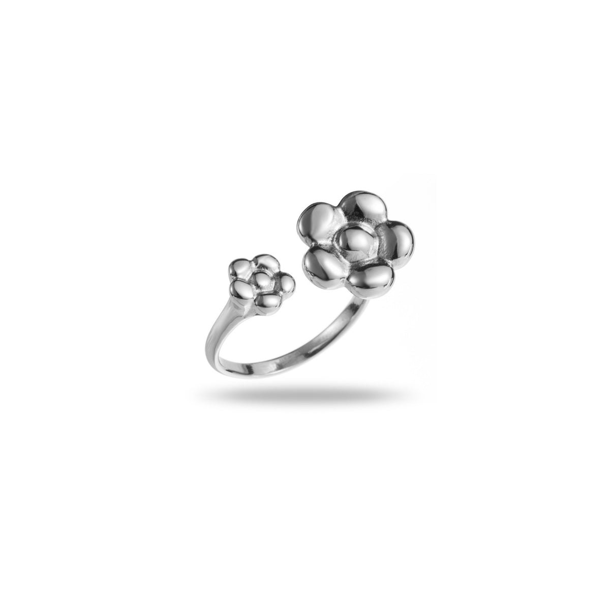 FRENCH RIVIERA | Flore d'Argent -kukkasormus kirurginterästä (hopea)
