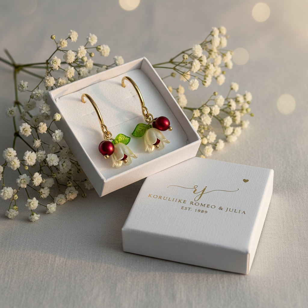 Floréa Christmas berry handmade flower earrings