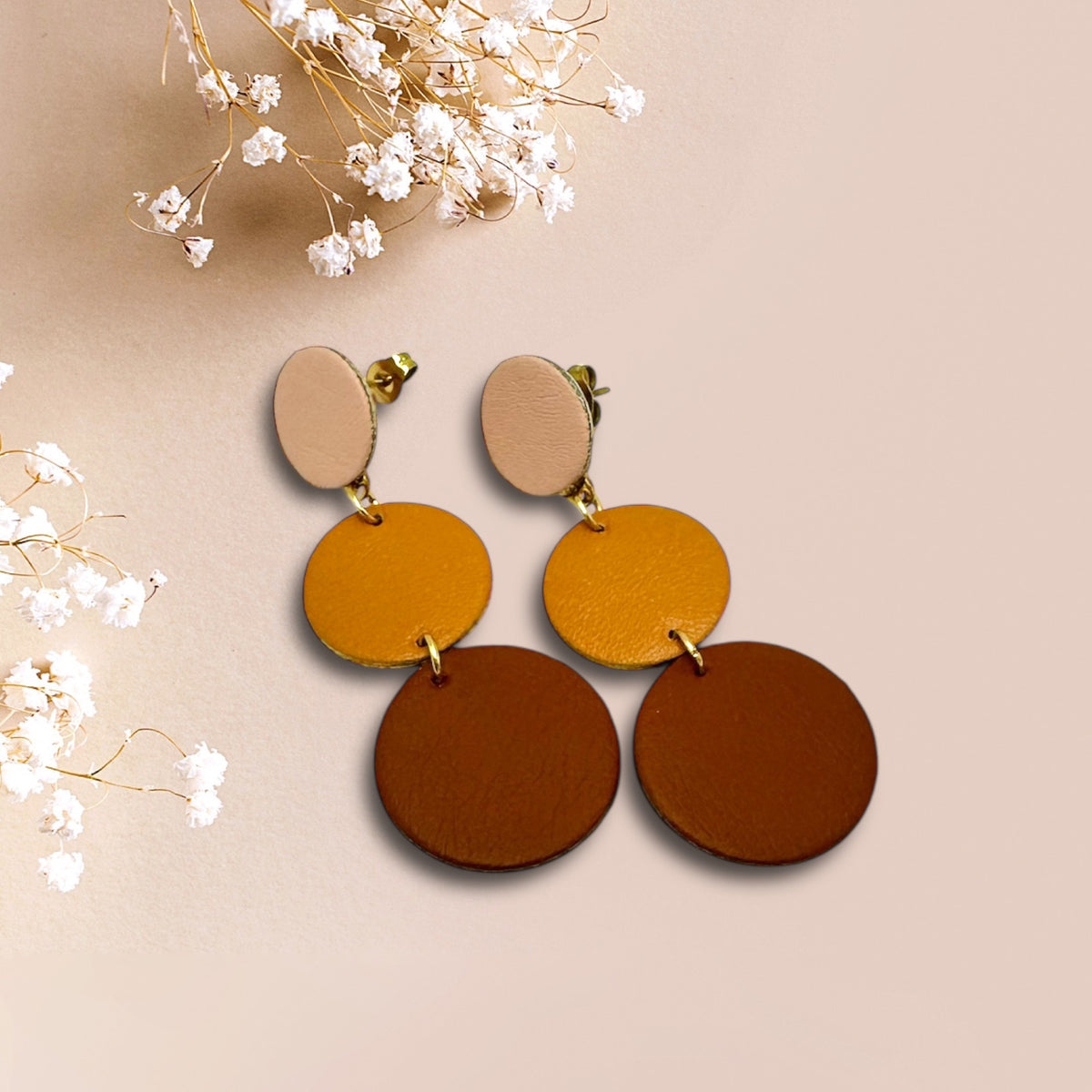 LEMPI® earrings, Ilona (toffee biscuit)