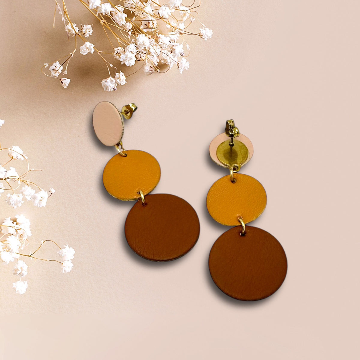 LEMPI® earrings, Ilona (toffee biscuit)