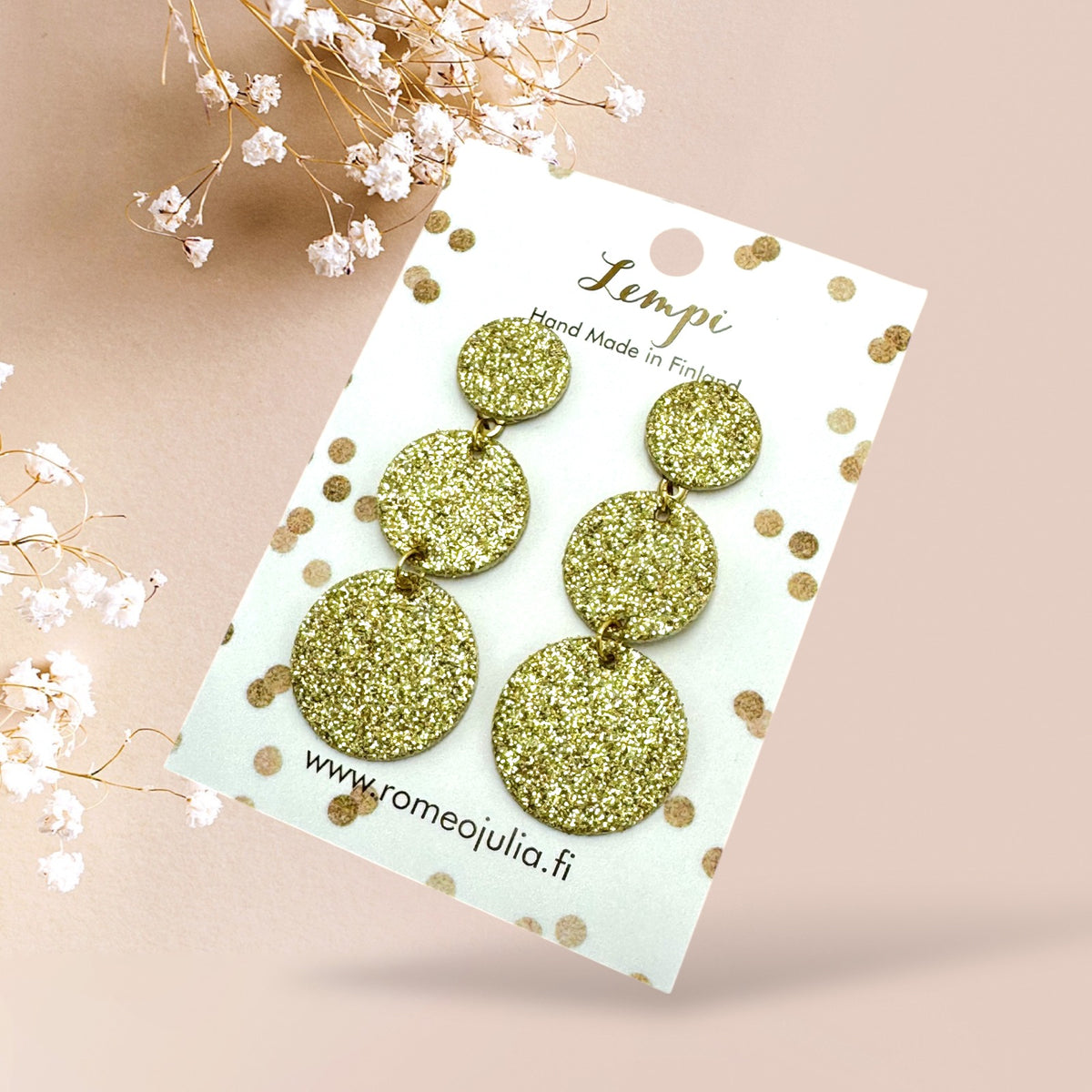 LEMPI® earrings, Ilona (golden ray for glitter)