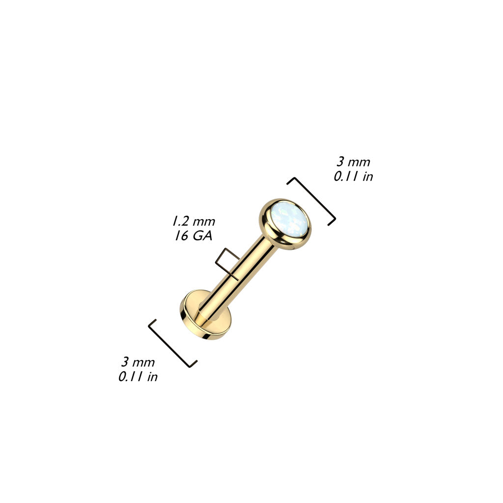 Labret 1.2mm, Titanium Clear Nest – low profile crystal jewelry made of titanium (gold)