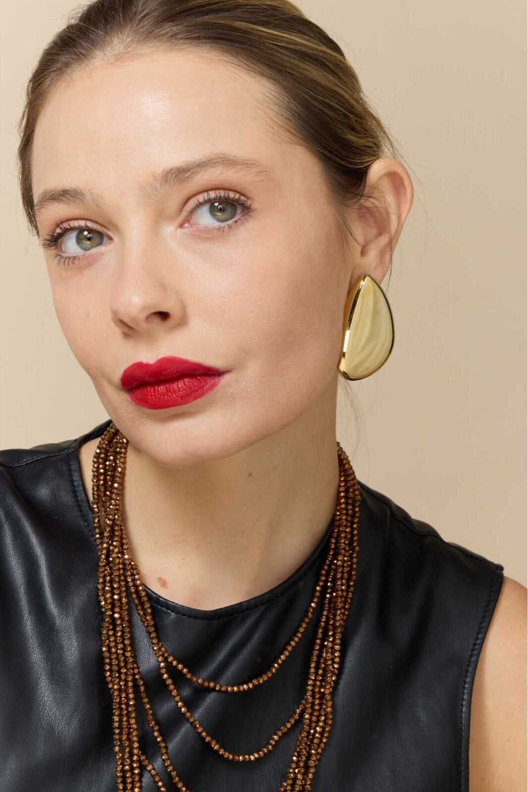 FRENCH RIVIERA | Veronica surgical steel statement earrings (gold)