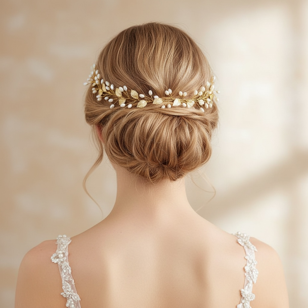 Hair ornament, vine/ROMANCE, Gold Leafs Headpiece