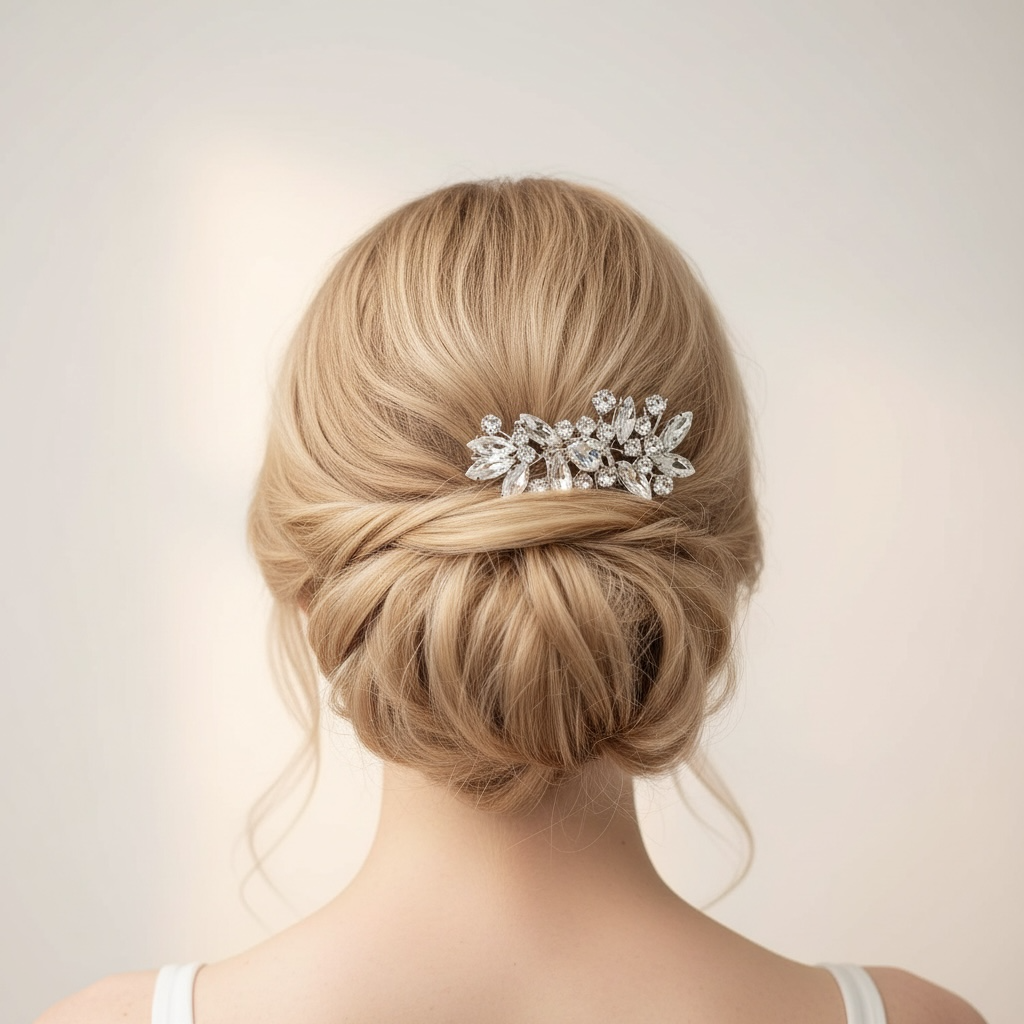 Hair accessory, ROMANCE | Lucia silver-tone bun decoration