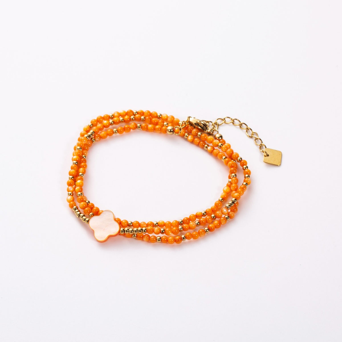 FRENCH RIVIERA | Orange Blossom lucky clover bracelet