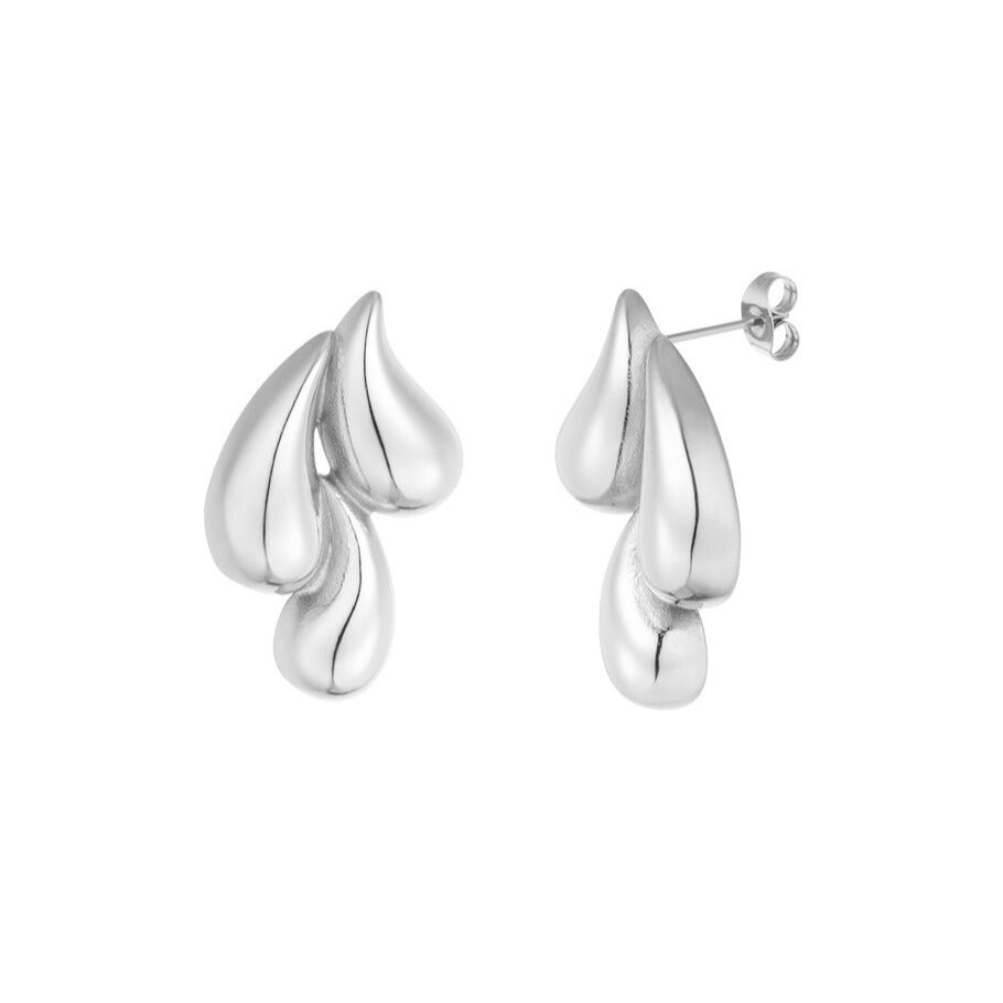 FRENCH RIVIERA | Soléa – silver-colored three-drop earrings