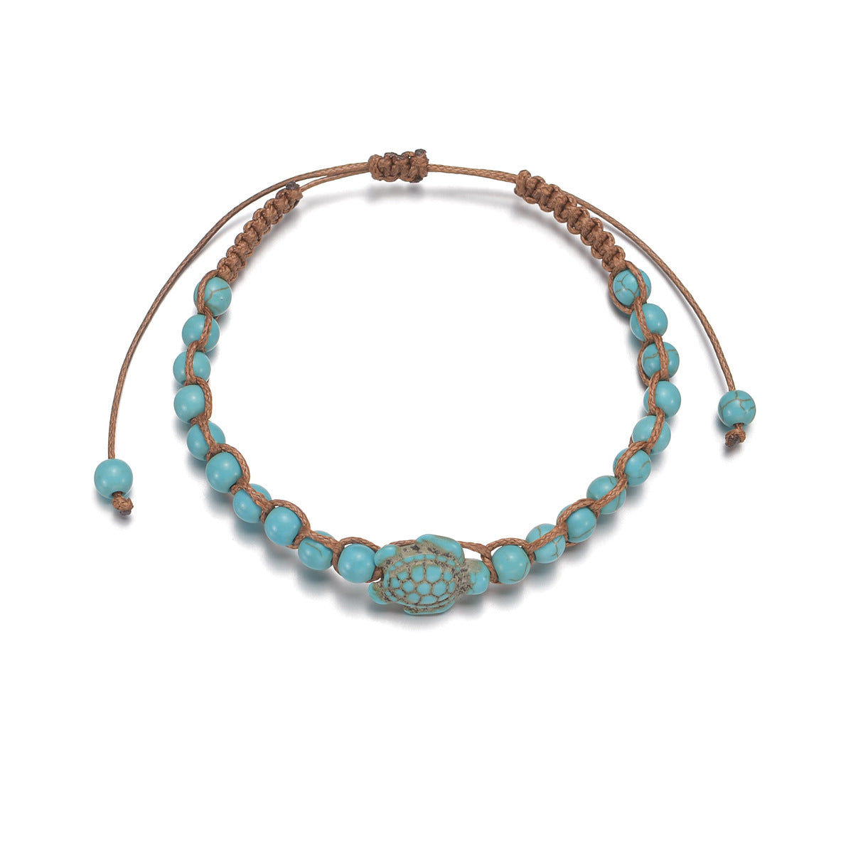 FRENCH RIVIERA | Boho Turtle – bohemian anklet with turquoise turtle