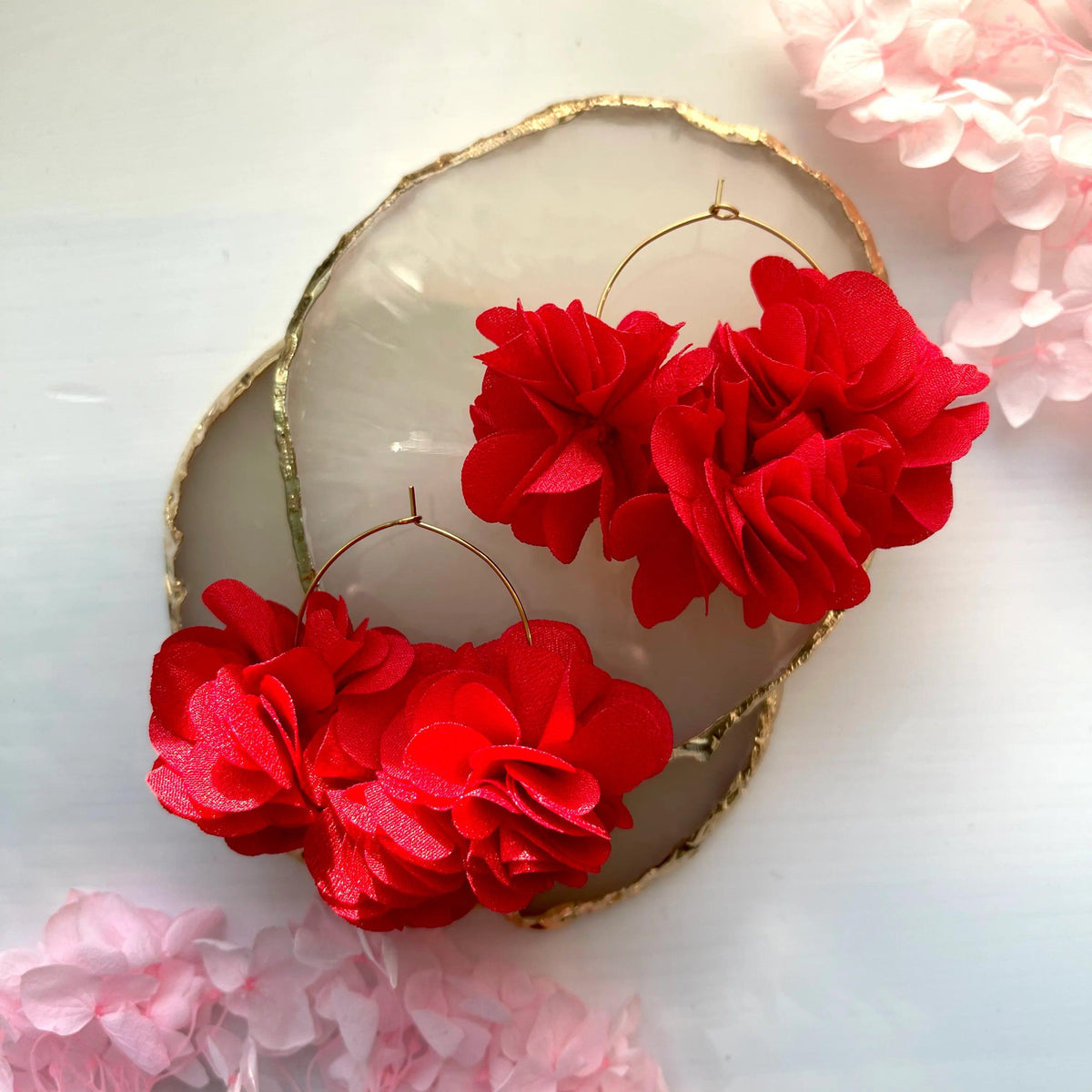 Korvakorut, Jasmine -kukkakorvakorut (punainen)