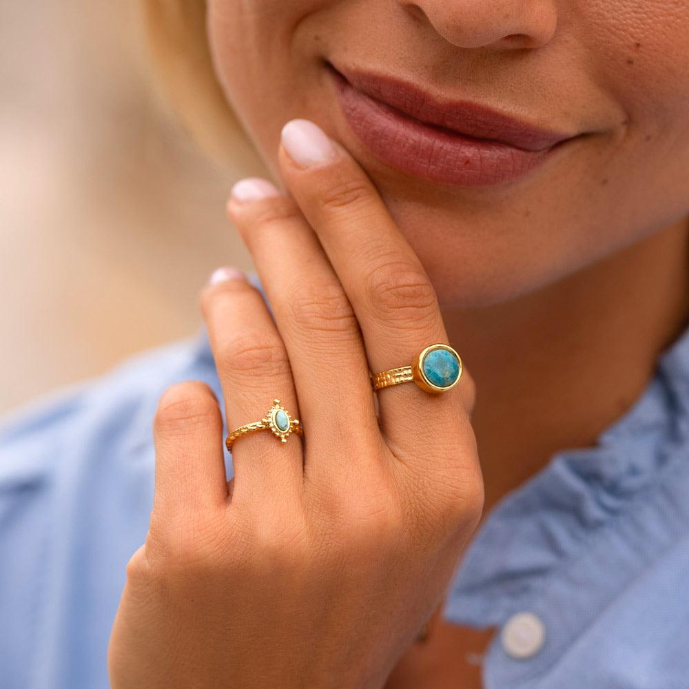 BOHM PARIS | Bague Rosina -kirurginterässormus aventuriinilla