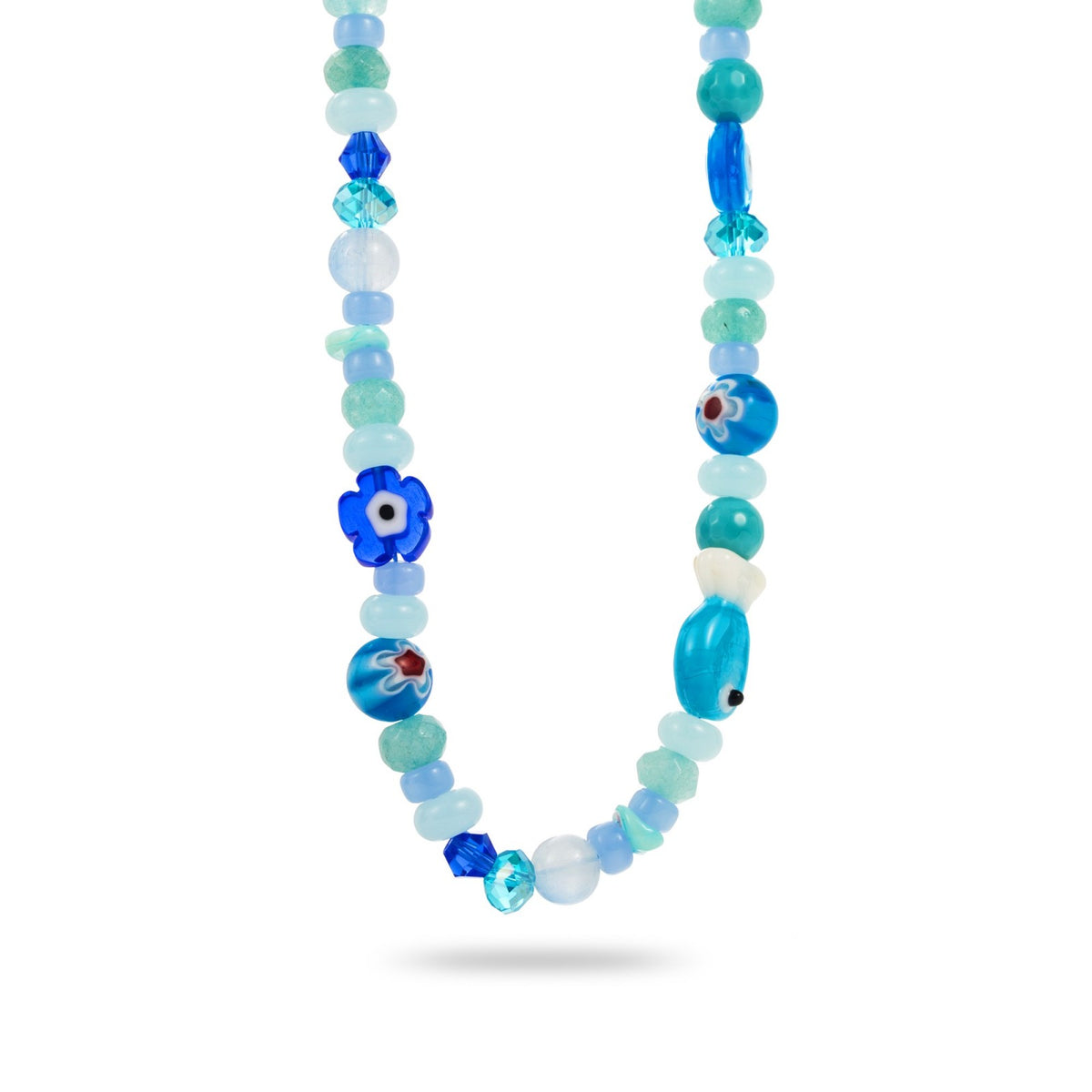 FRENCH RIVIERA | Calliope blue glass bead necklace