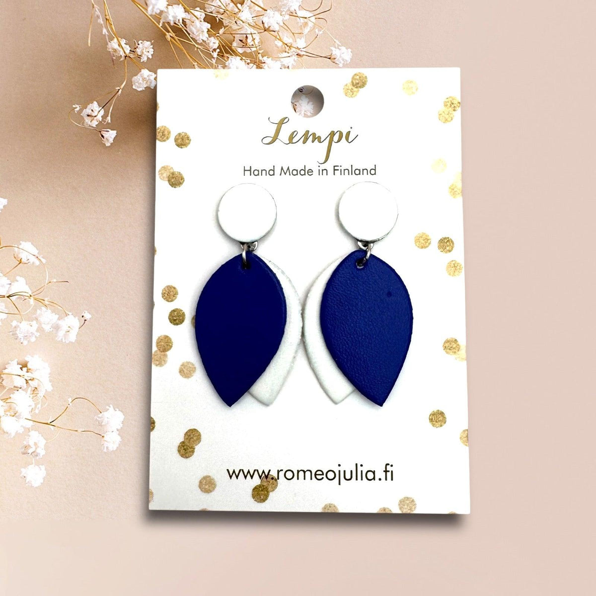 LEMPI®-korvakorut, Nuppu (sinivalkoinen)