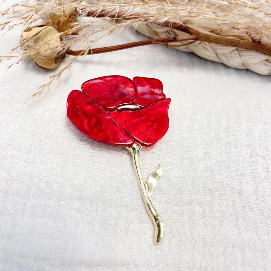 Mila and Stories | Large Poppy -suuri punainen unikkorintaneula