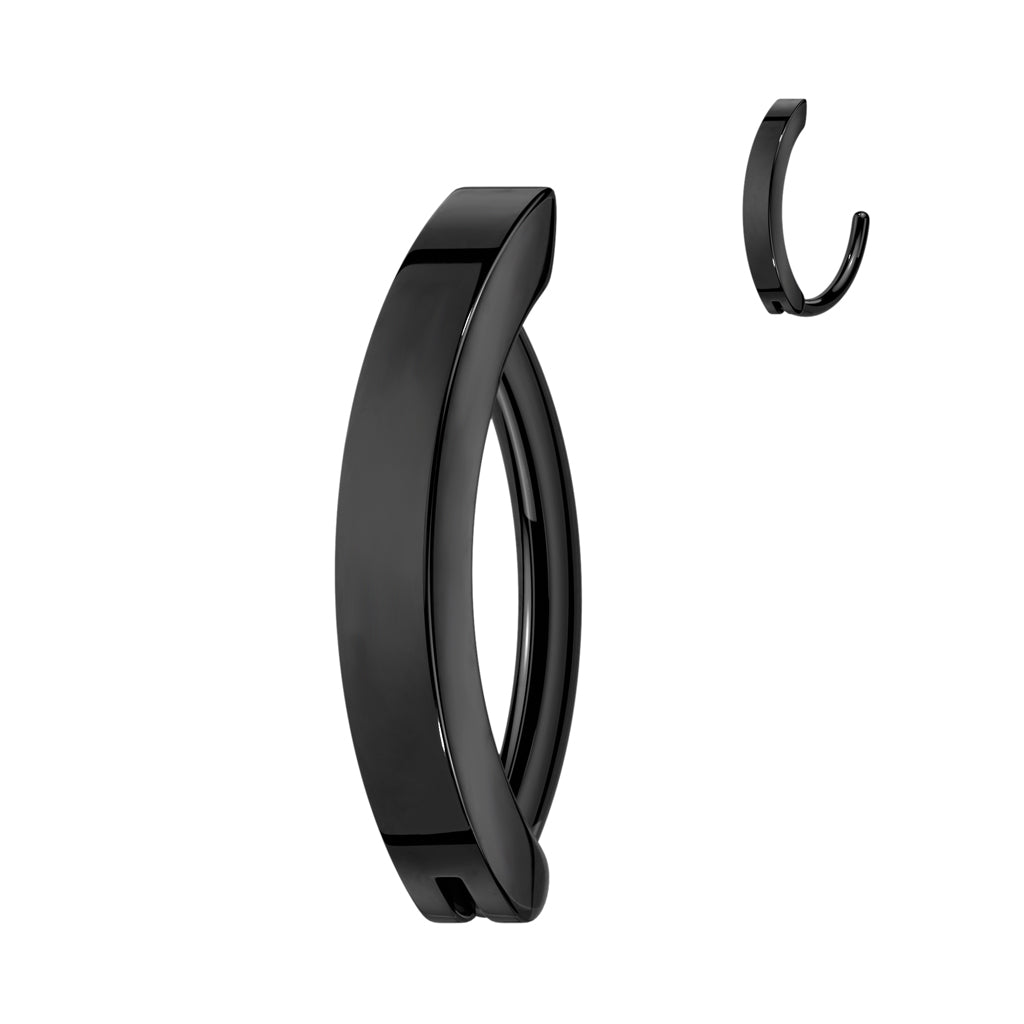 Navel jewelry, Hinged Belly Button Hoop in Black titanium navel ring