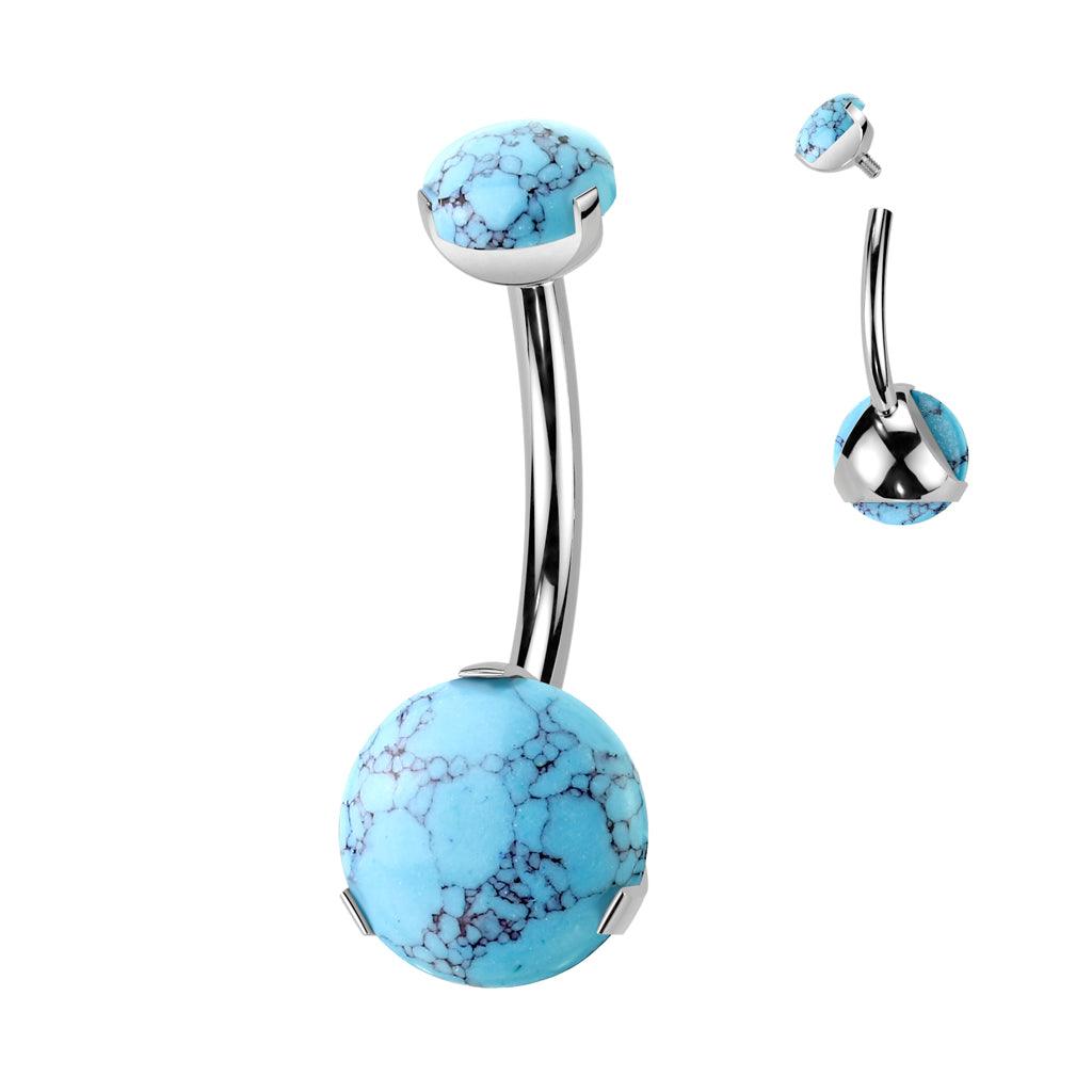 Napakoru, Titanium Prong Set Stone -turkoosi pyörökivi