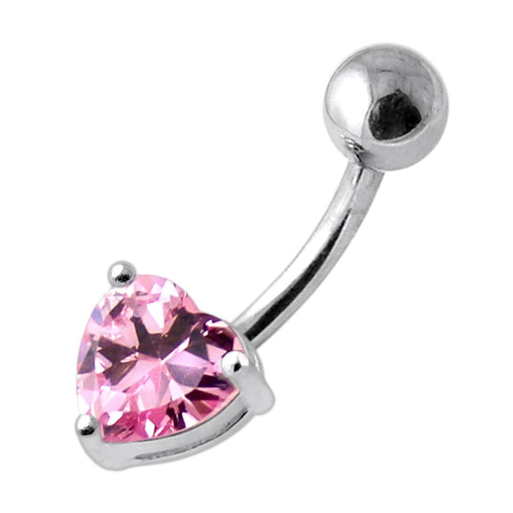 Titaaninapakoru, Pieni Cubic Zirconia sydän -vaaleanpunainen napakoru