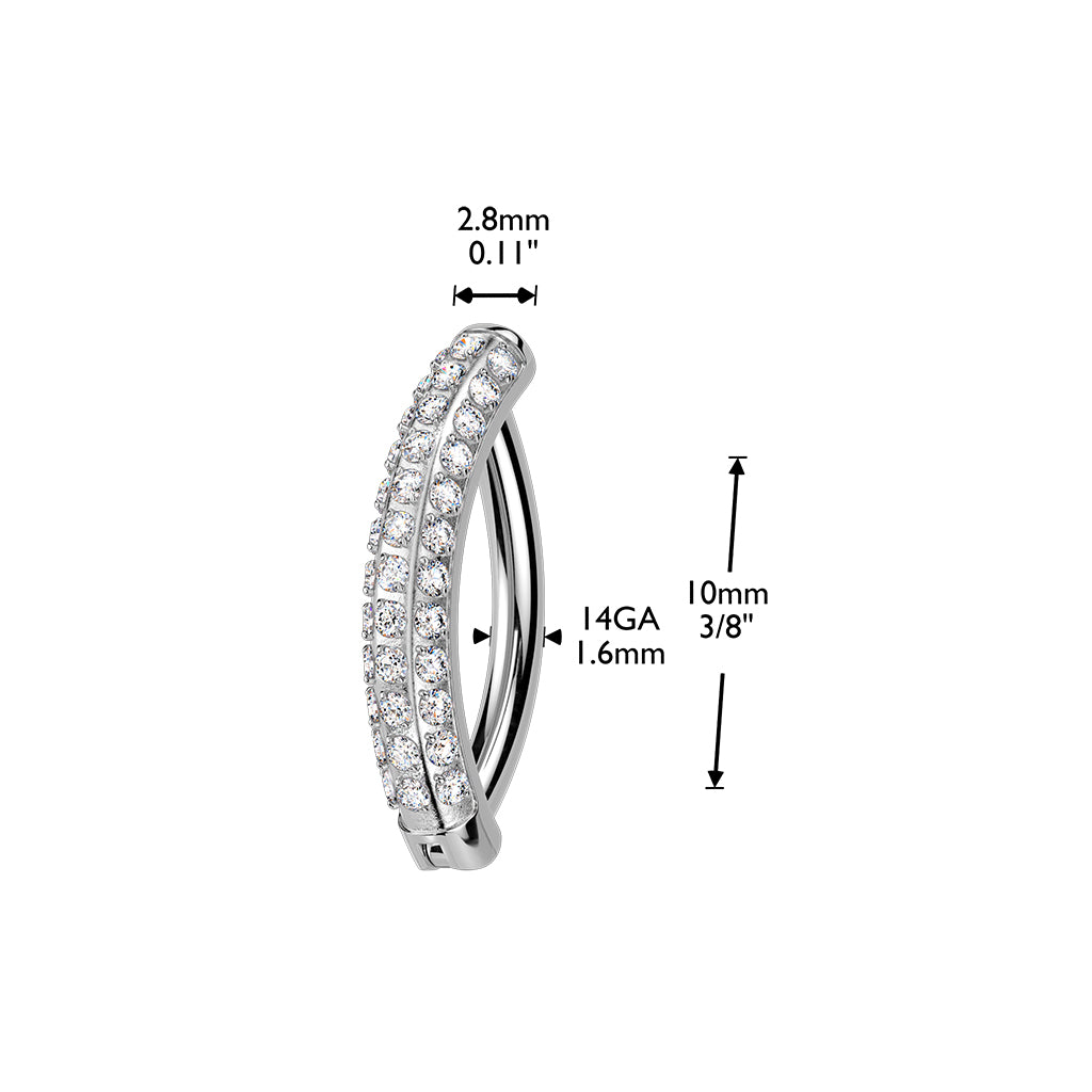 Titanium navel ring, Zaya – silver clicker navel ring